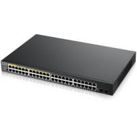 ZYXEL GS1900-48HP 48 PORT GİGABİT 10/100/1000 2xSFP 24 PORT PoE SWİTCH Web Yönetilebilir,Destek Gücü 170W,RACK MOUNT - 1